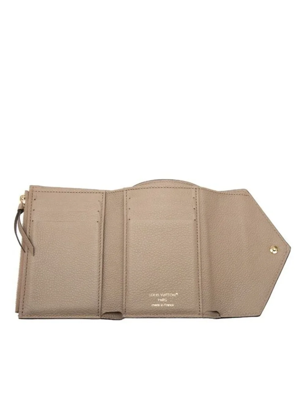 Louis Vuitton Monogram Empreinte Portefeuille Victorine Trifold Wallet Tourterel